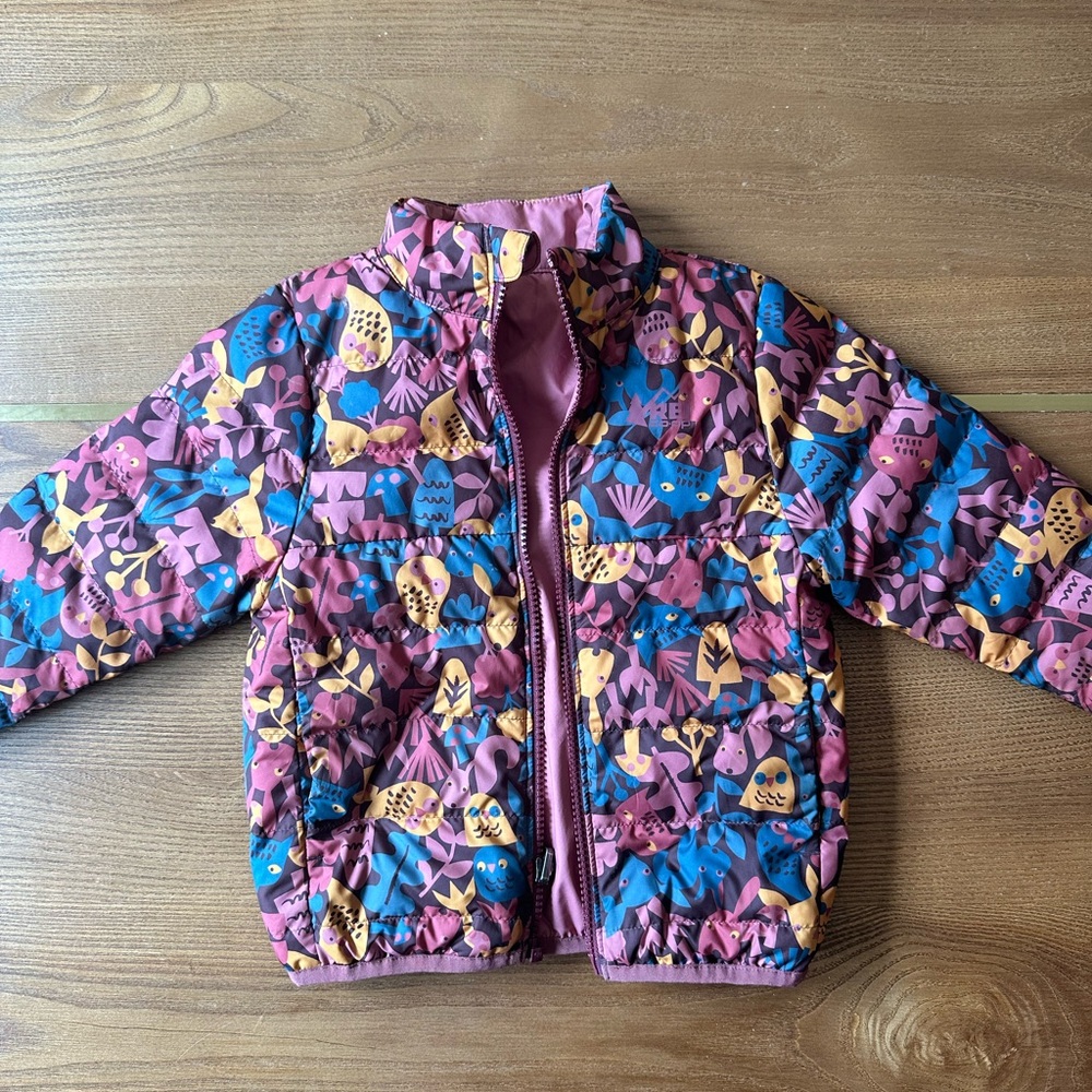 REI toddler girls reversible puffer jacket